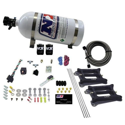 Nitrous Express Dual/4150/Gasoline (50-100-150-200-250-300Hp) w/ 10LB Bottle, Kit