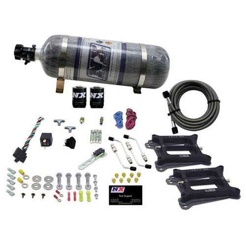 Nitrous Express Dual/4150/Gasoline (50-100-150-200-250-300Hp) w/ Composite Bottle, Kit