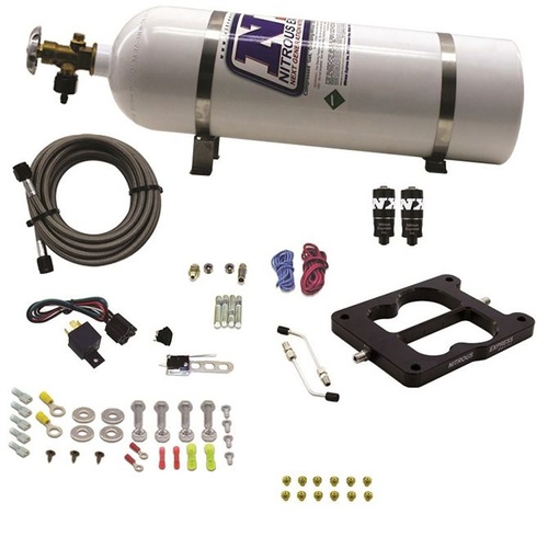 Nitrous Express Q-Jet/Holley Spread Bore Hitman (100-150-200Hp) w/ 15LB Bottle, Kit