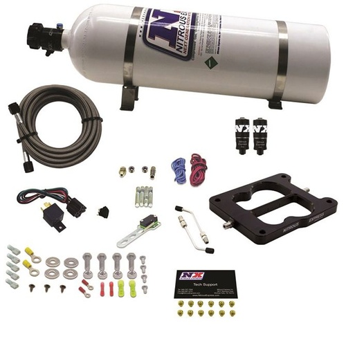 Nitrous Express Q-Jet/Holley Spread Bore Hitman Plus (50-00-150-200Hp) w/ 15LB Bottle, Kit