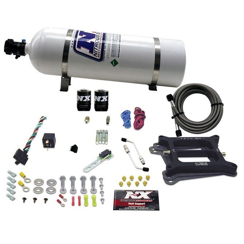 Nitrous Express 4150 4-Bbl/Gasoline (100-200-300-400-500Hp) w/ 15LB Bottle, Kit