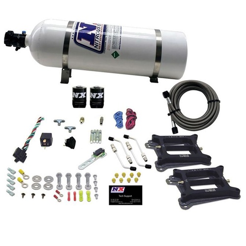 Nitrous Express Dual Holley/Gasoline (100-200-300-400-500Hp) w/ 15LB Bottle, Kit