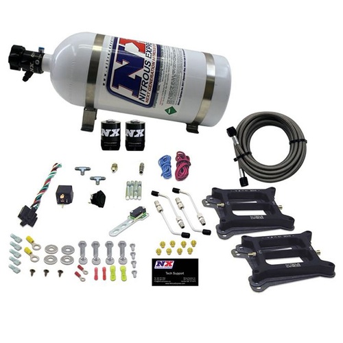 Nitrous Express Dual 4150/Alcohol (100-200-300-400-500Hp) w/ 10LB Bottle, Kit