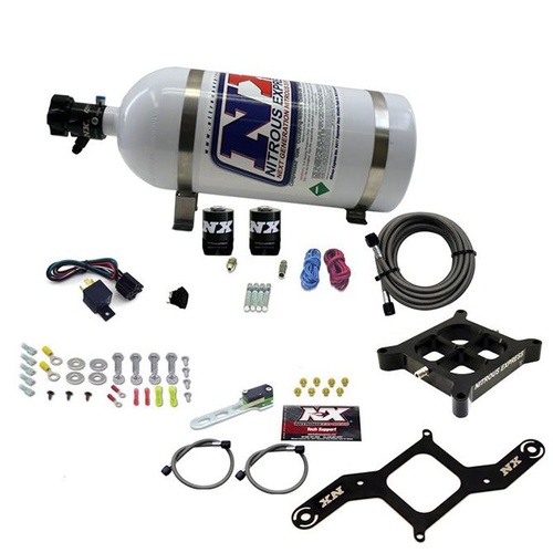 Nitrous Express 4150 Single Entry Billet Crossbar System, (50-300Hp) W/ 10Lb Bottle