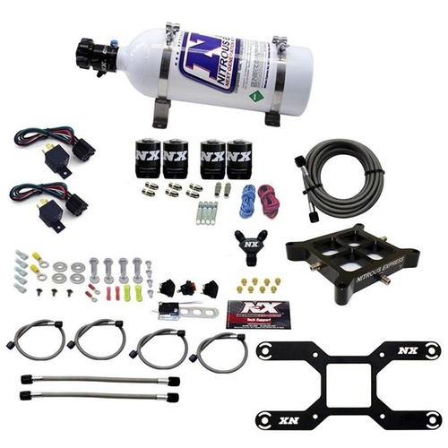 Nitrous Express Nitrous System, 4150 Dual Stage, Billet Crossbar, 50-300 & 100-500Hp, 5Lb Bottle.