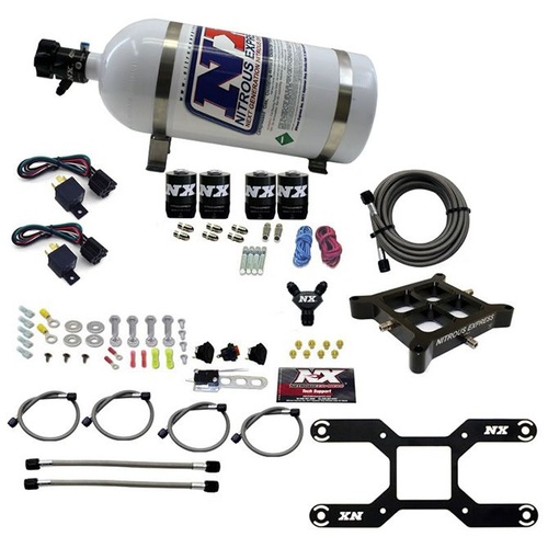 Nitrous Express Nitrous System, 4150 Dual Stage, Billet Crossbar, 50-300 & 100-500Hp, 10Lb Bottle.