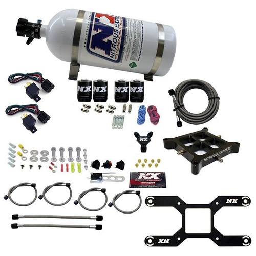 Nitrous Express 4150 Dual Stage, Billet Crossbar, 50-300 & 100-500Hp, 10Lb Bottle.