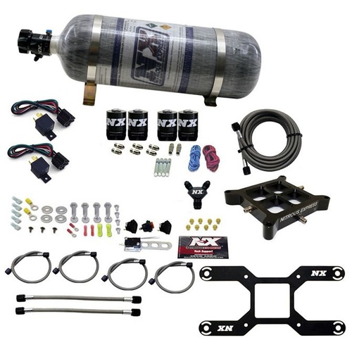 Nitrous Express Nitrous System, 4150 Dual Stage, Billet Crossbar, 50-300 & 100-500Hp, Composite Bottle.