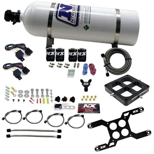 Nitrous Express Dominator Dual Stage, Billet Crossbar, 50-300 & 100-500Hp, 15Lb Bottle