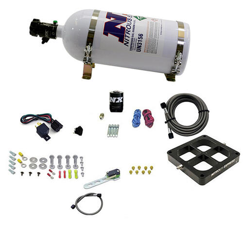 Nitrous Express Nitrous Plate System Dry, Single Entry Billet Crossbar Plate System, 100-500Hp