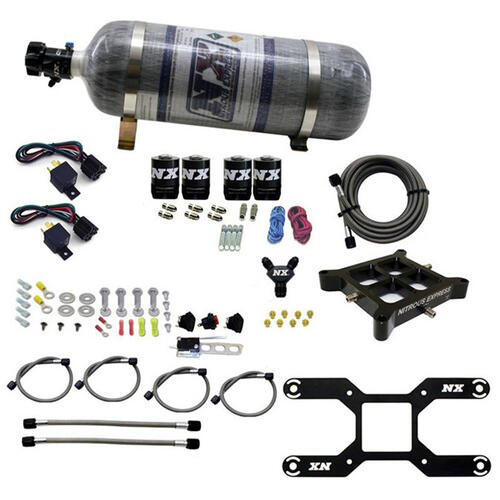 Nitrous Express Nitrous Plate System Dry, Quad Stage Billet Crossbar Plate System 100-2000HP