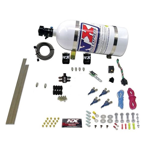 Nitrous Express Nitrous System, 4 Cyl, Gas, Piranha Direct Port, Efi, 50-250Hp, 10Lb Bottle
