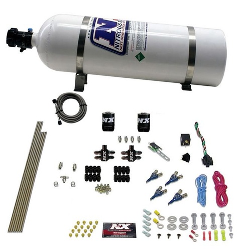 Nitrous Express Nitrous System, 4 Cyl, Gas, Piranha Direct Port, Efi, 50-250Hp, 15Lb Bottle