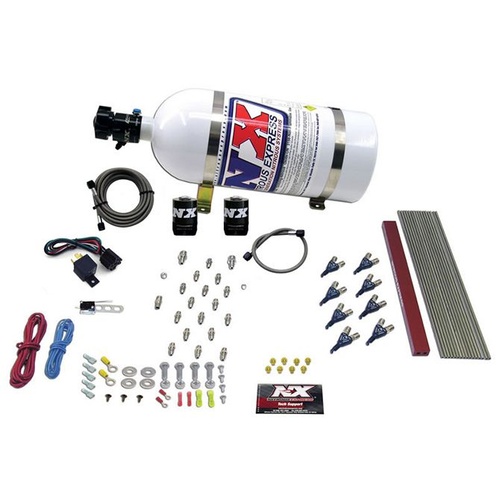 Nitrous Express 8 Cylinder Lt1, Ls1 Pro Piranha Nozzle Gas w/ 10LB Bottle, Kit