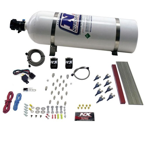 Nitrous Express 8 Cylinder Lt1, Ls1 Pro Piranha Nozzle Gas w/ 15LB Bottle, Kit