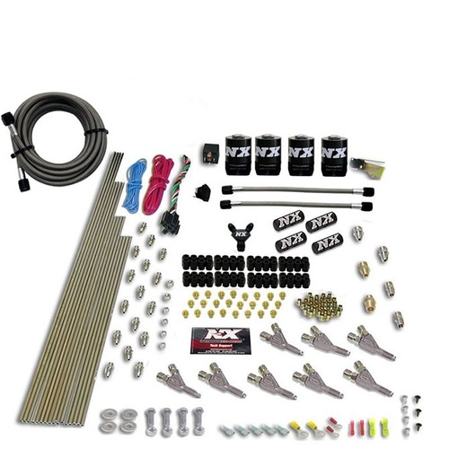 Nitrous Express Vortech Nozzle System (200-500Hp) Gas W/ Dist. Block & 4 Solenoids Less Bottle, Kit