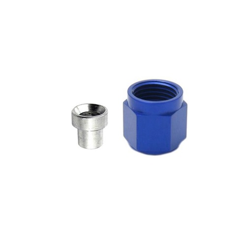 Nitrous Express Fitting, 3AN B-Nut & Sleeve, Blue, Each