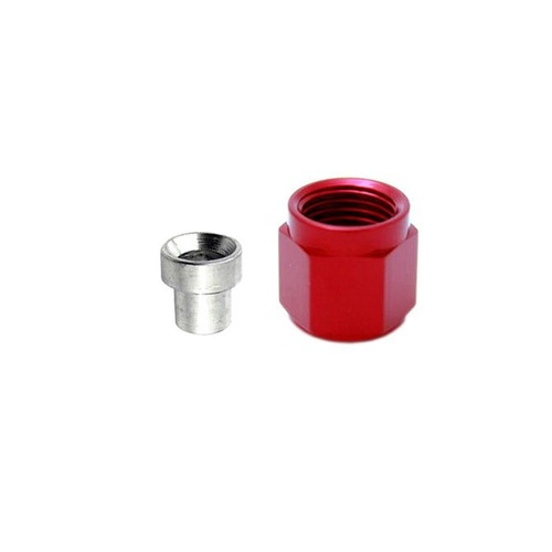 Nitrous Express Fitting, 3AN B-Nut & Sleeve, Red, Each