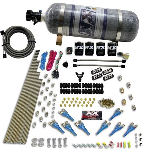 Nitrous Express 8 Cyl, Shark Direct Port, 4 Solenoids, 200-600Hp Jetting, Composite Bottle