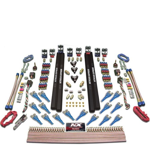 Nitrous Express Shark Dual Stg /Gas 16 Nzls (200-1200Hp) 8 Solenoids Less Bottle, Kit