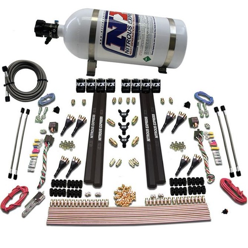Nitrous Express Sx2 Dual Stage 8 Solenoid /Gasoline 200-1200Hp w/ 10LB Bottle, Kit