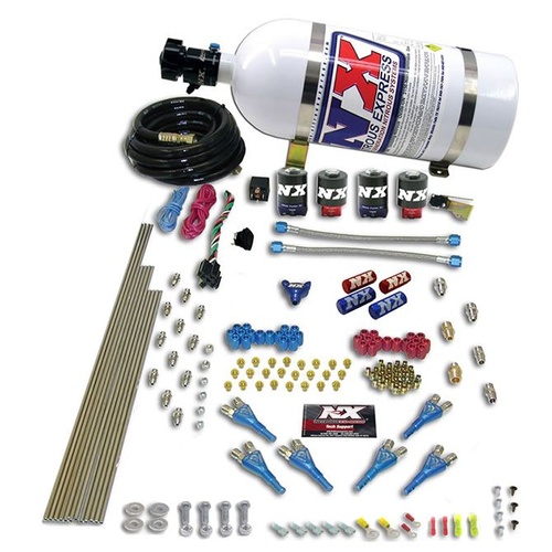 Nitrous Express Pro-Shk/Alc (250-350-450-550-650Hp) 4 Solenoids w/ Composite Bottle, Kit
