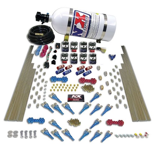 Nitrous Express Shark Dual Stg/Alc 16 Nzls (200-1200Hp) 8 Solenoids w/ Composite Bottle, Kit