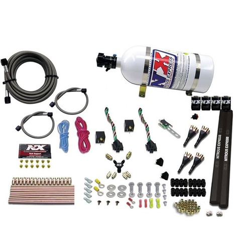 Nitrous Express Nitrous System, 4-Cyl, Sx2 Nozzle System, 10Lb Bottle, 100-300Hp X 2
