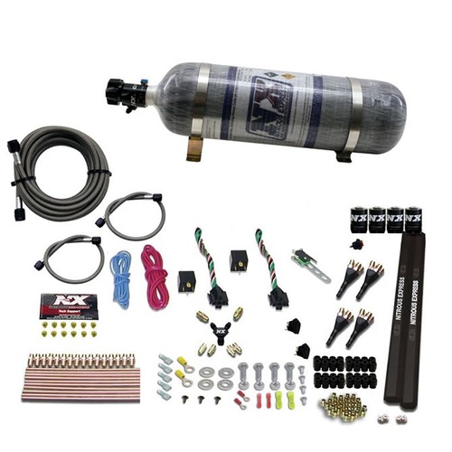 Nitrous Express Nitrous System, 4-Cyl, Sx2 Nozzle System, Composite Bottle, 100-300Hp X 2
