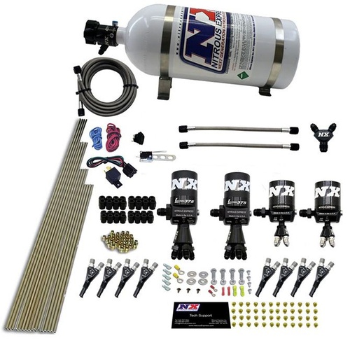 Nitrous Express Nitrous System, 8 Cyl, Shark Direct Port, 4 Solenoids, 10Lb Bottle, 200-600Hp Jetting