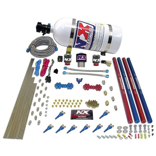 Nitrous Express 8 Cyl, Pro-Shk/Gas, Rails, 200-600Hp, 10Lb Bottle