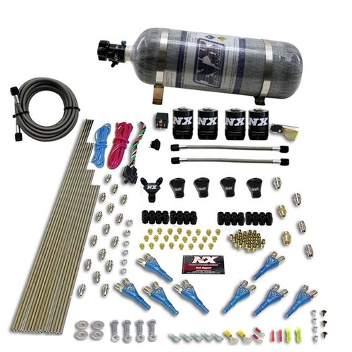 Nitrous Express Pro-Shk/Gas (200,300,400,500,600Hp) 4 Solenoids w/ Composite Bottle, Kit