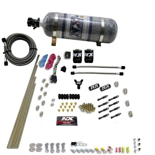 Nitrous Express 8 Cyl, Dry Direct Port, 2 Solenoids, Composite Bottle, 200-600Hp Jetting