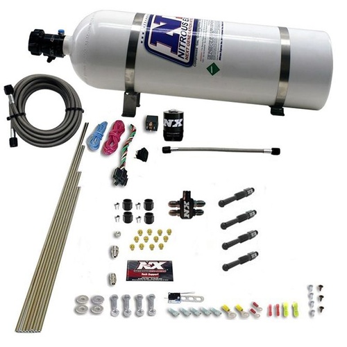 Nitrous Express Dry Direct Port Nitrous System. 4 Cyl,inder, 15Lb Bottle