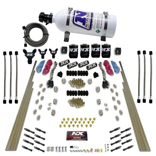 Nitrous Express 8 Cyl, Dry Direct Port, Dual Stage, 4 Solenoids, 5Lb Bottle, 200-600Hp