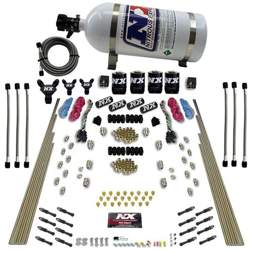 Nitrous Express 8 Cyl, Dry Direct Port, Dual Stage, 4 Solenoids, 10Lb Bottle, 200-600Hp