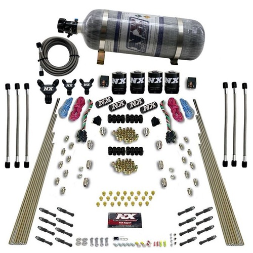 Nitrous Express 8 Cyl, Dry Direct Port, Dual Stage, 4 Solenoids, Composite Bottle, 200-600Hp