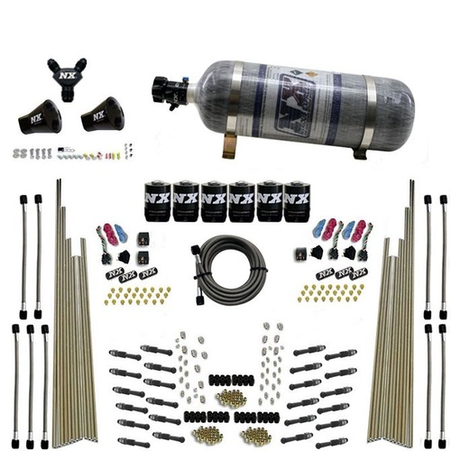 Nitrous Express 8 Cyl, Dry Direct Port, Three Stage, 6 Solenoids, Composite Bottle, 200-600Hp