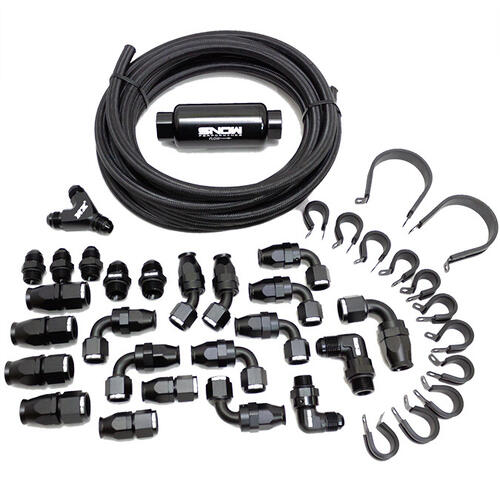 Nitrous Express Fuel Line Kit -10AN Braided Stainless (Black line)