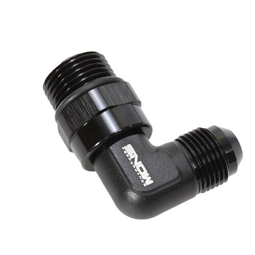 Nitrous Express Fuel Fitting -10AN ORB to -8AN 90 Degree Swivel Fitting (Black)