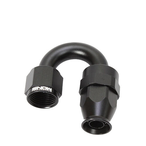 Nitrous Express Fuel Fitting -8AN 180 Degree PTFE Hose End (Black)
