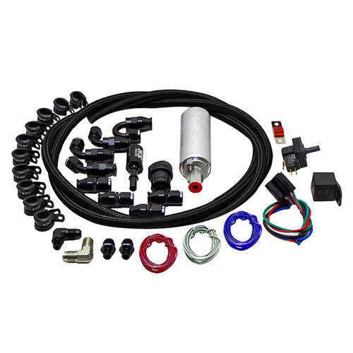 Nitrous Express Supplemental Fuel System (Black Nylon Braided Stainless Line)