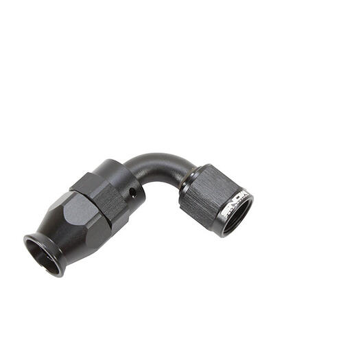 Nitrous Express Fuel Fitting -12AN 90 Degree PTFE Hose End (Black)