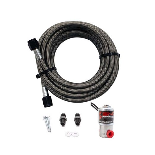Snow Performance Water/Methanol Injection System Replacement Part, SS Braided Line, EPDM, 15 ft. Length, -4 AN Fittings, Trunk Mount, Kit