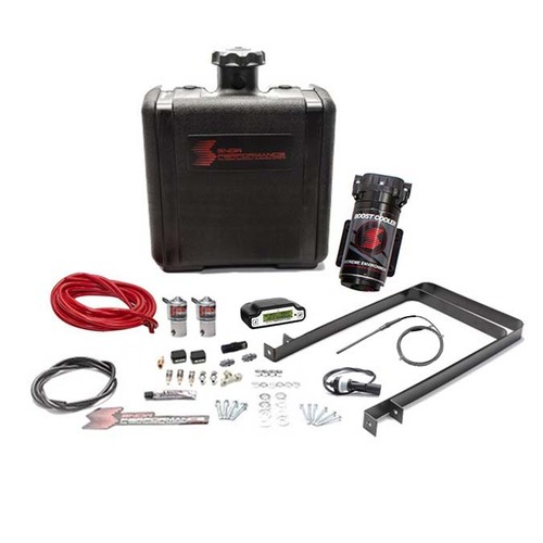 Snow Performance Water/Methanol Injection System, Diesel Stage 3 Boost Cooler, Ford 7.3/6.0/6.4/6.7 Powerstroke (Red High Temp Nylon Tubing, Quick-Con