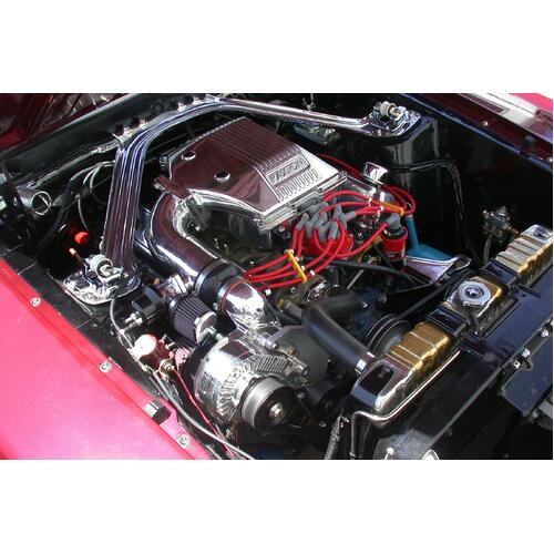 Paxton Superchargers, 1969 351 Carbureted Mustang Driver's Side Mount w/ NOVI 1200, Polished Finish