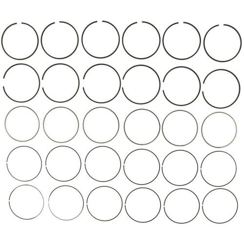 Perfect Circle Piston Rings, Plasma-Moly, 4.025 in. Bore, 1/16 in., 1/16 in., 3/16 in. Thick, Carbon Steel Low Tension, Set