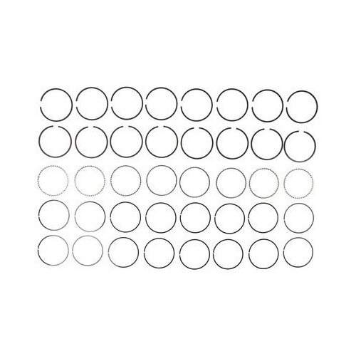 Perfect Circle Ring Set, Plain, For Buick 364 Eng. (57-61), Chev. 348, 396, 400, 402 Engs. (58-61, 70-77), Chev.Trk, Set