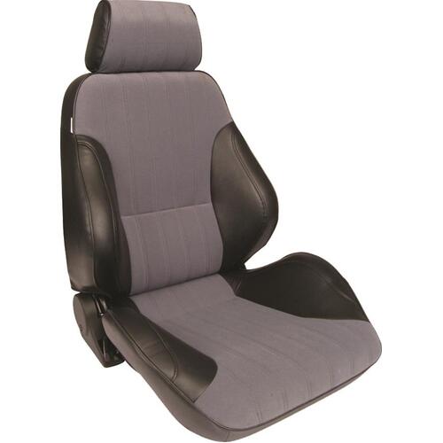 Procar Black Vinyl Sides, Gray Velour Insert, Left