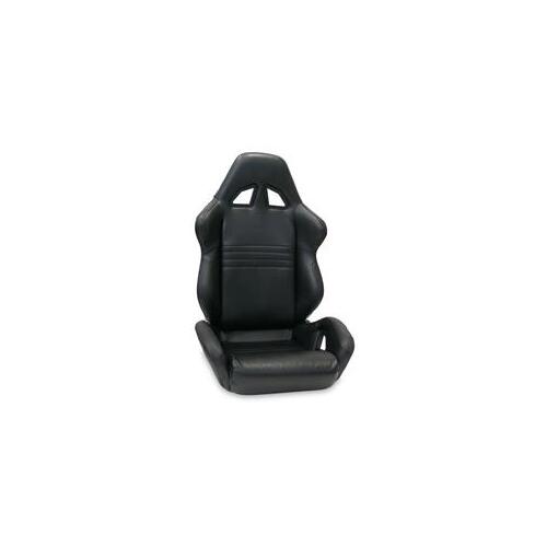 Procar Seat, Rave Series 1600, Reclining, Left Side, Vinyl, Black, Each